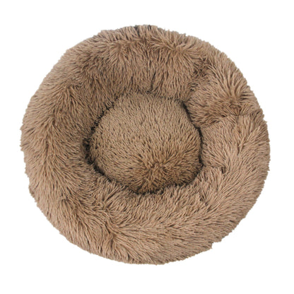 Fluffy Donut Dog Bed  Warm Soft Long Plush Pet Cushion Dog House Cat  Bed Washable Pet Sofa Mat Calming Samll Large Dog Beds