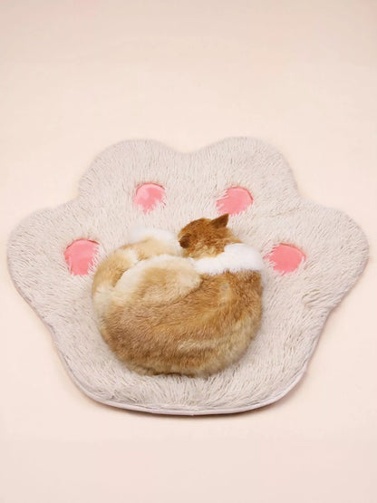 Cute Paw Shape Plush Pet Mat
