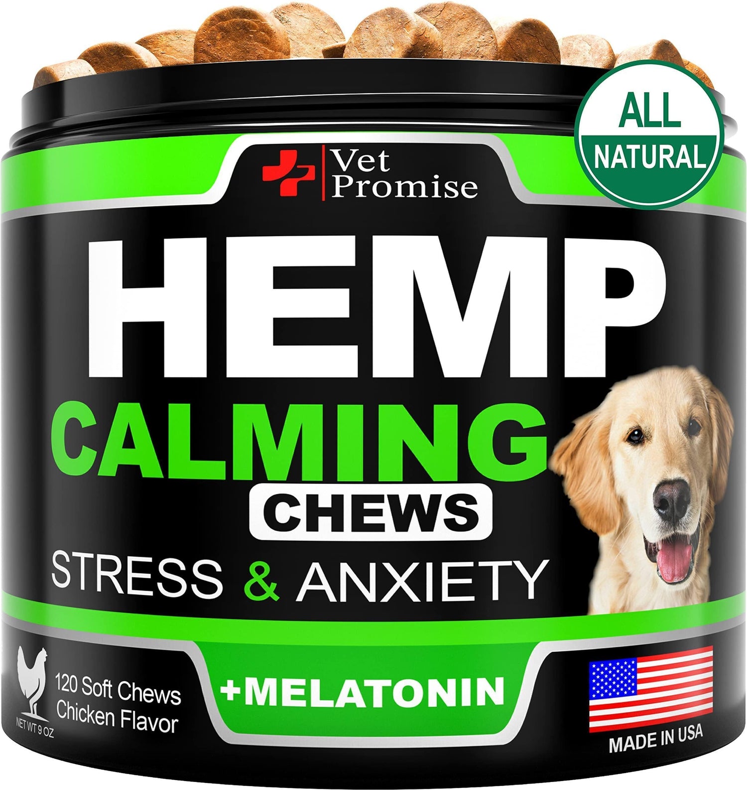 Hemp Calming Chews for Dogs 120 Count Anxiety &amp; Stress Relief