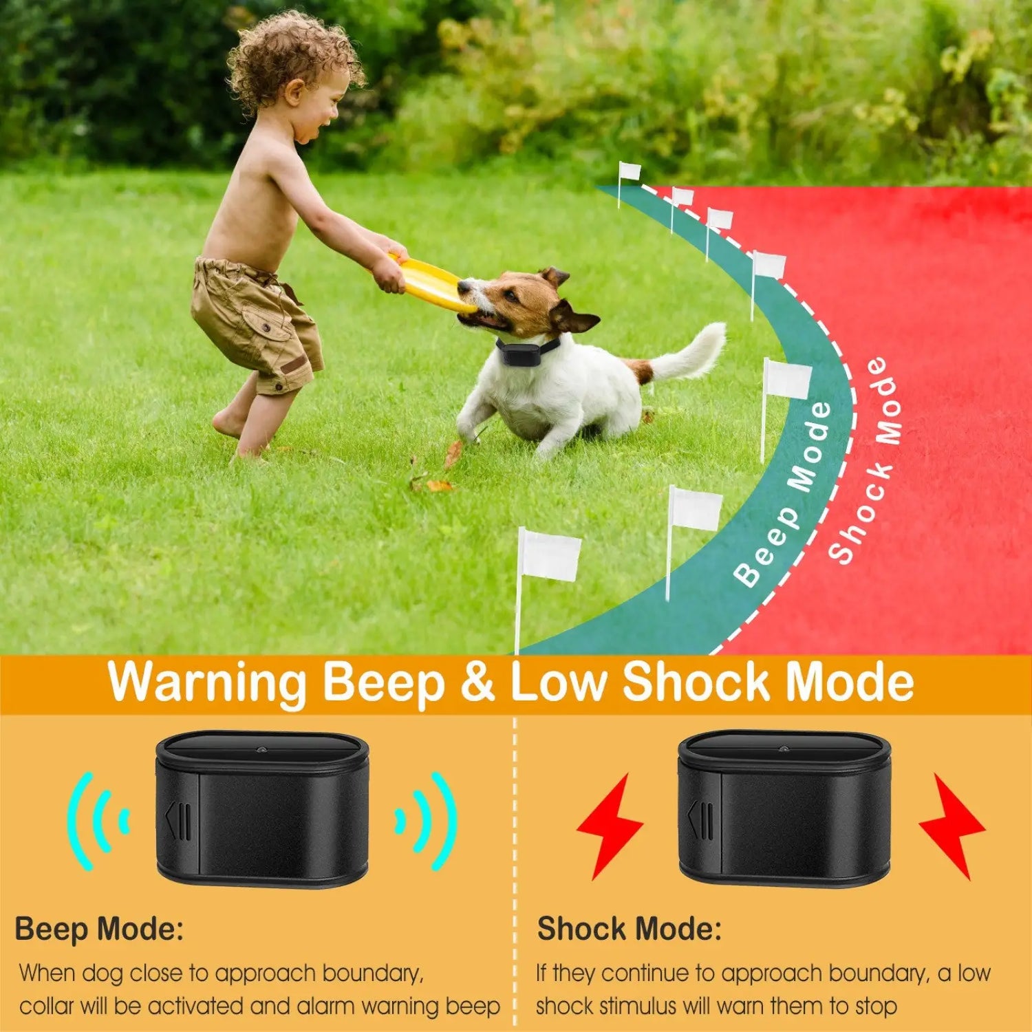 Electric Dog Fence System with Water Resistant Collar