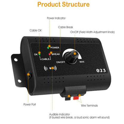 Electric Dog Fence System with Water Resistant Collar