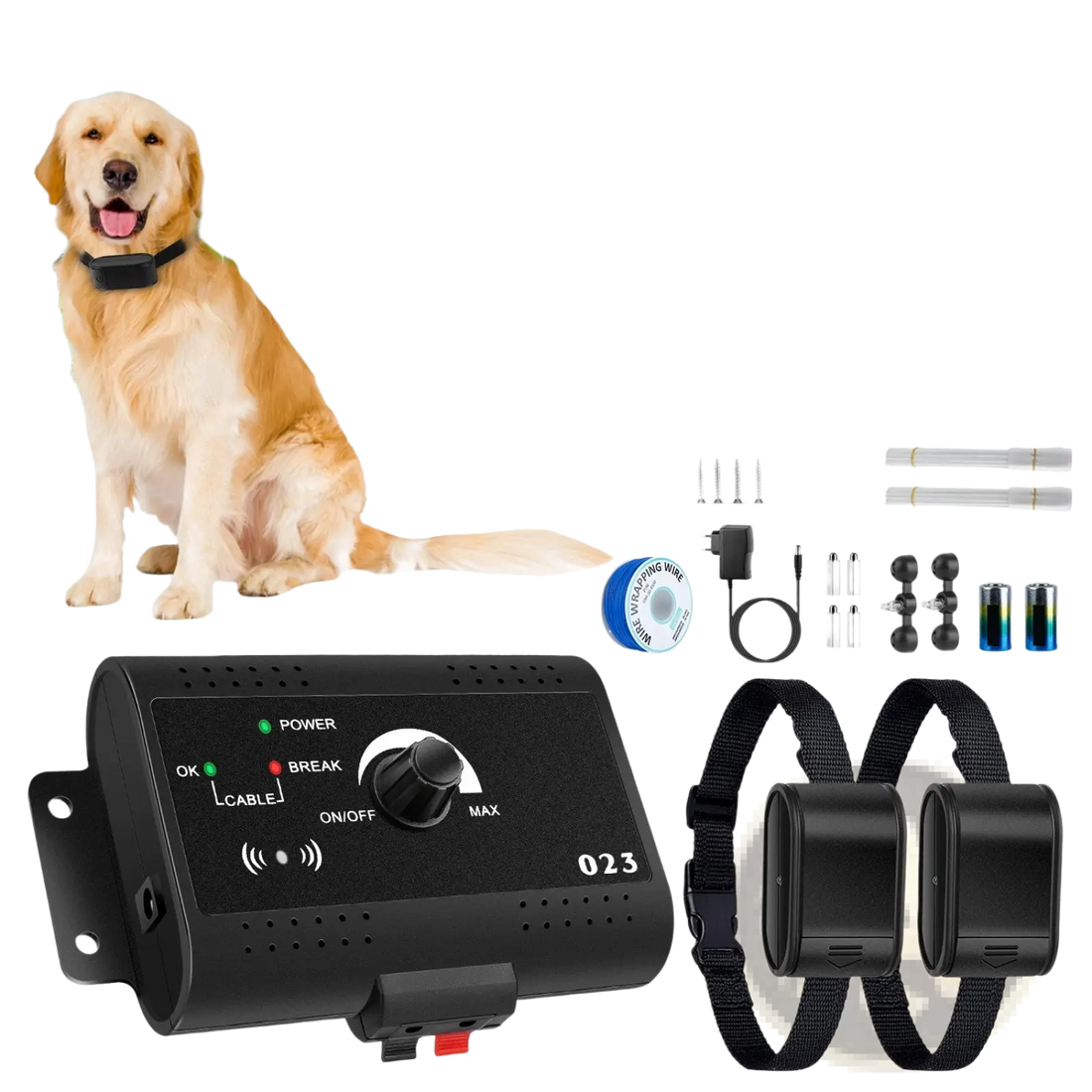 Electric Dog Fence System with Water Resistant Collar