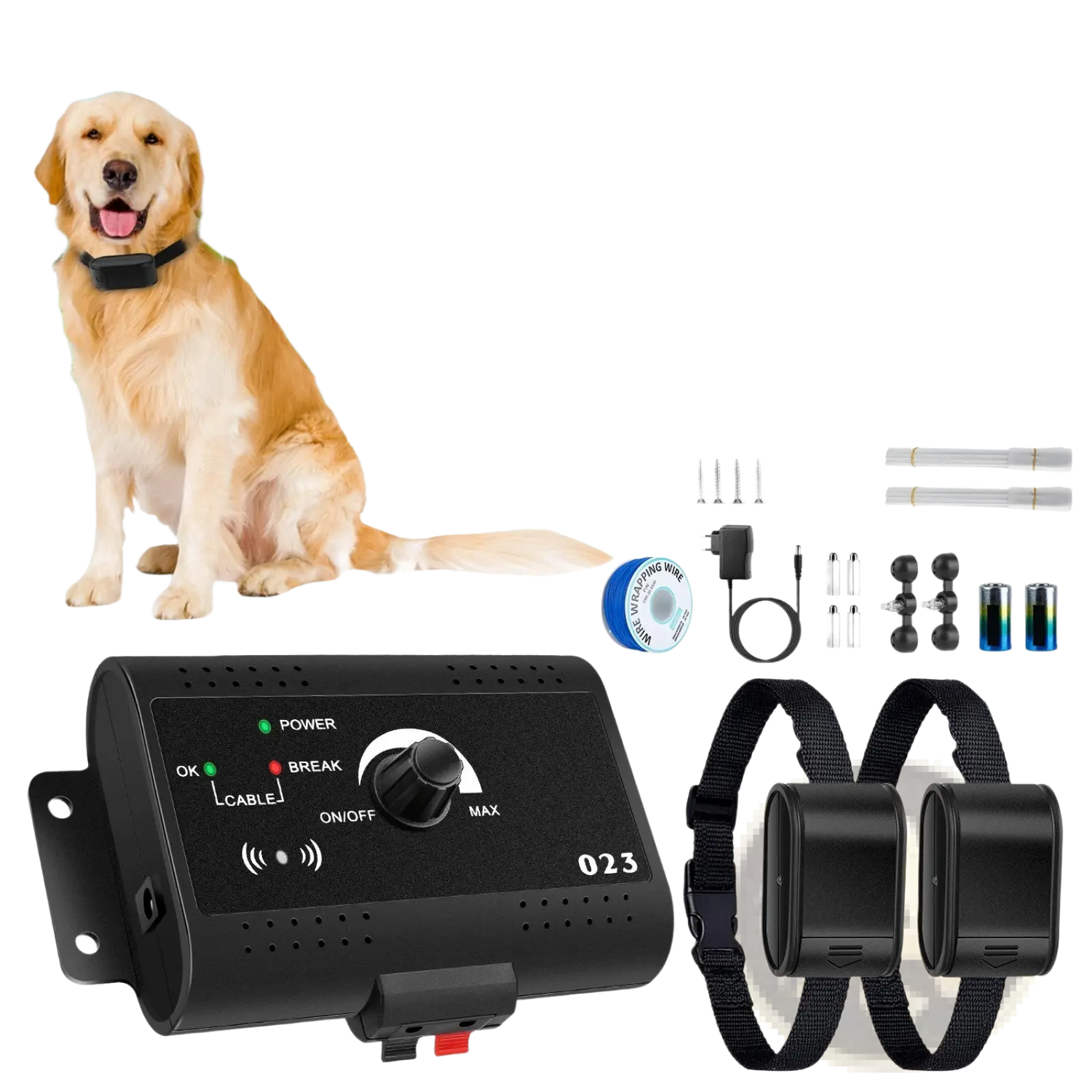 Electric Dog Fence System with Water Resistant Collar