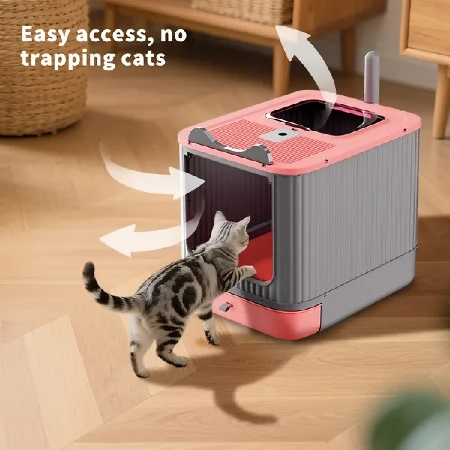 Elf Cat Litter Box Dual Entry Enclosed Drawer Design