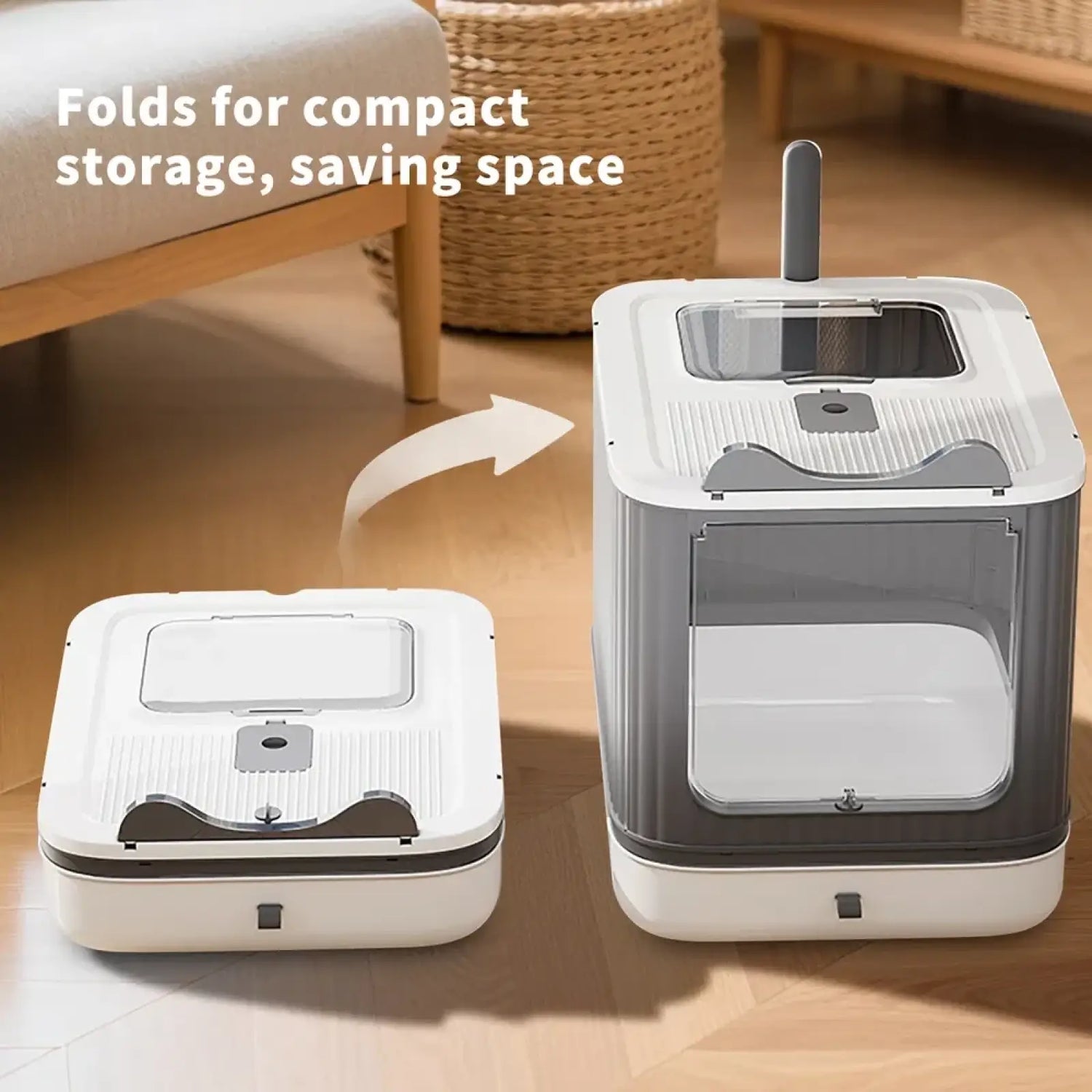 Elf Cat Litter Box Dual Entry Enclosed Drawer Design