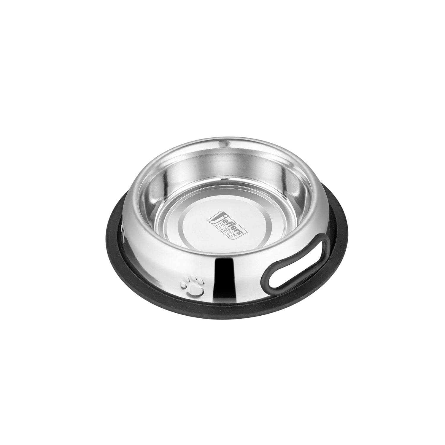 Jeffers Pet Embossed No-Tip Anti-Skid Stainless Steel Pet Bowls for Dogs, Cats, Puppies, Kittens – Rubber Base, Food &amp; Water Feeding Dish for Home, Travel, Camping, Kennel
