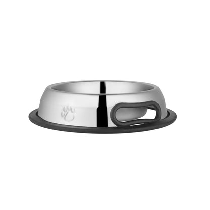 Jeffers Pet Embossed No-Tip Anti-Skid Stainless Steel Pet Bowls for Dogs, Cats, Puppies, Kittens – Rubber Base, Food &amp; Water Feeding Dish for Home, Travel, Camping, Kennel
