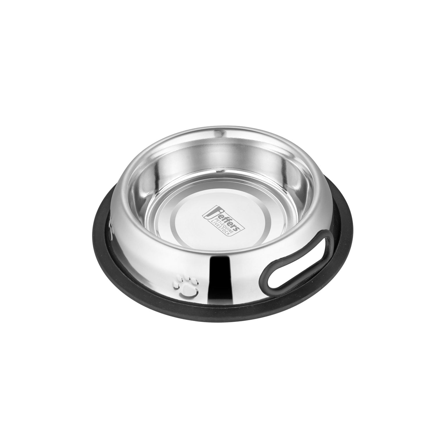 Jeffers Pet Embossed No-Tip Anti-Skid Stainless Steel Pet Bowls for Dogs, Cats, Puppies, Kittens – Rubber Base, Food &amp; Water Feeding Dish for Home, Travel, Camping, Kennel