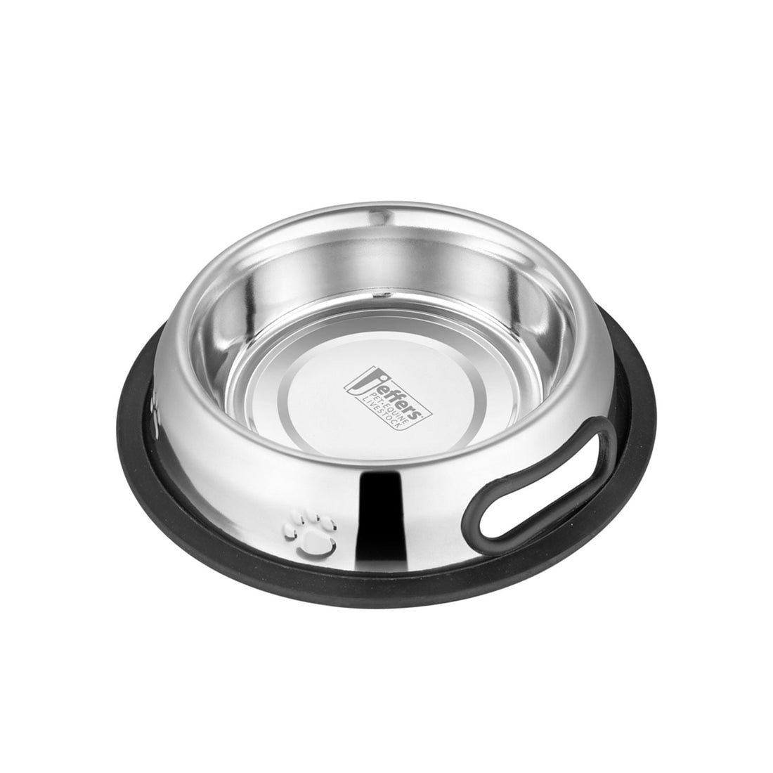 Jeffers Pet Embossed No-Tip Anti-Skid Stainless Steel Pet Bowls for Dogs, Cats, Puppies, Kittens – Rubber Base, Food &amp; Water Feeding Dish for Home, Travel, Camping, Kennel