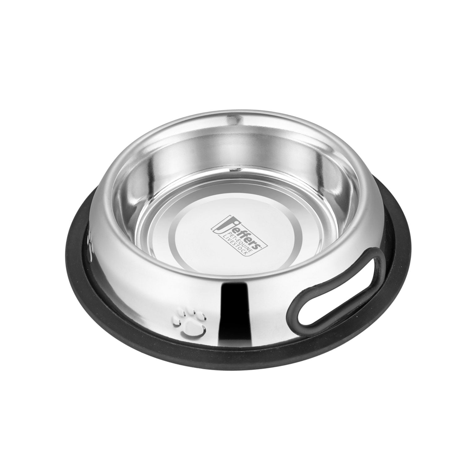 Jeffers Pet Embossed No-Tip Anti-Skid Stainless Steel Pet Bowls for Dogs, Cats, Puppies, Kittens – Rubber Base, Food &amp; Water Feeding Dish for Home, Travel, Camping, Kennel