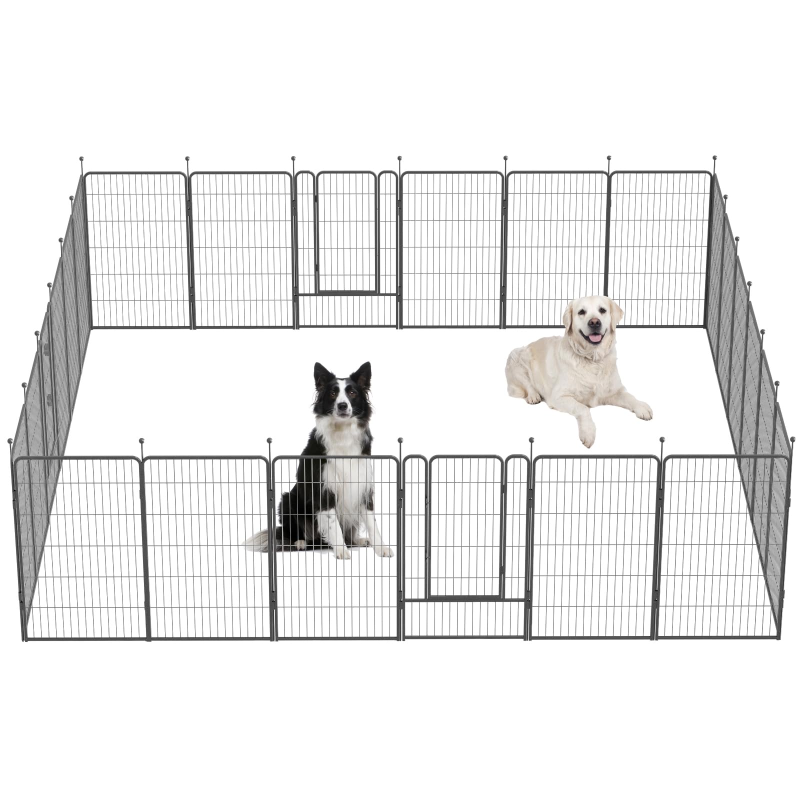 Dog Playpen – Heavy Duty Folding Indoor &amp; Outdoor Exercise Fence with Door | 24 Panels, 45"