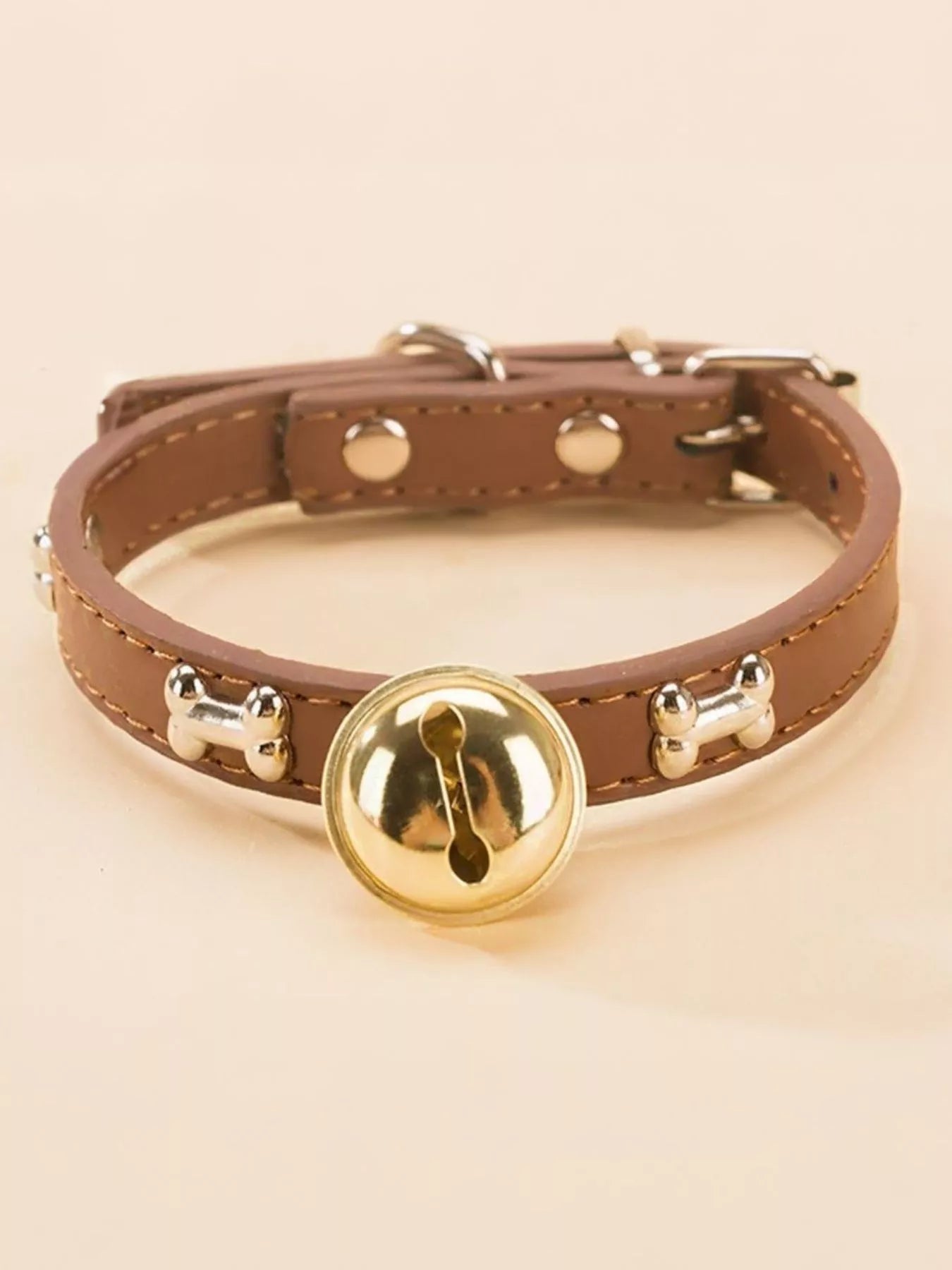 Leather Pet Collar with Bell