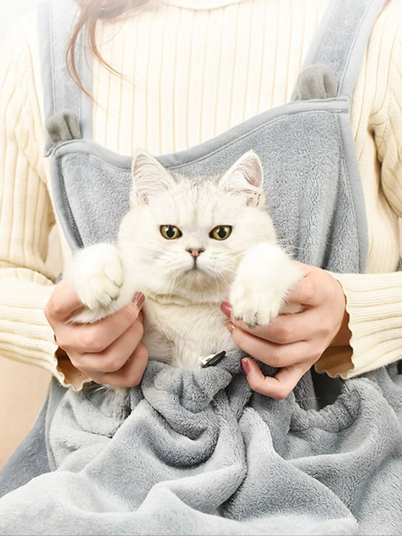 Cozy Pet Carrier Apron with Paw Holes