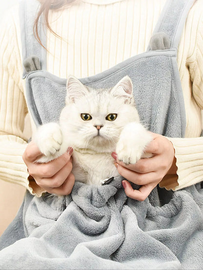 Cozy Pet Carrier Apron with Paw Holes