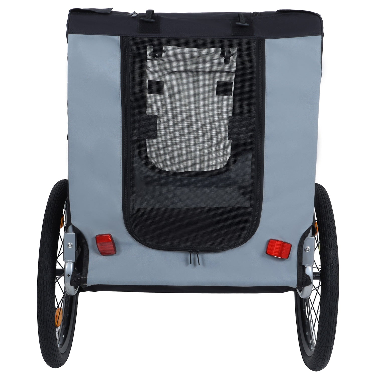 Large Folding Bike Trailer for Dogs – 66LB Capacity All-Terrain Pet Carrier, Durable Steel Frame for Cycling, Jogging, Camping &amp; Outdoor Adventures, Black- Gray