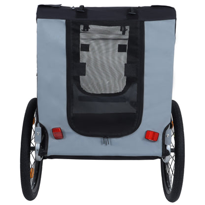 Large Folding Bike Trailer for Dogs – 66LB Capacity All-Terrain Pet Carrier, Durable Steel Frame for Cycling, Jogging, Camping &amp; Outdoor Adventures, Black- Gray