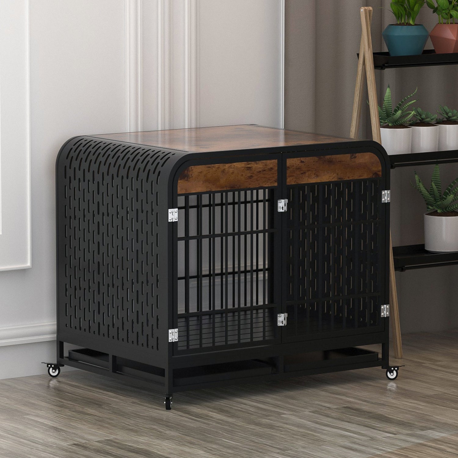 Heavy Duty Dog Crate Furniture Wooden Table 42inch Brown
