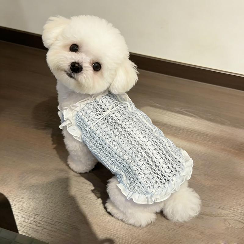 Pet Hollowed-out Lace Vest Summer Thin Style For Dogs