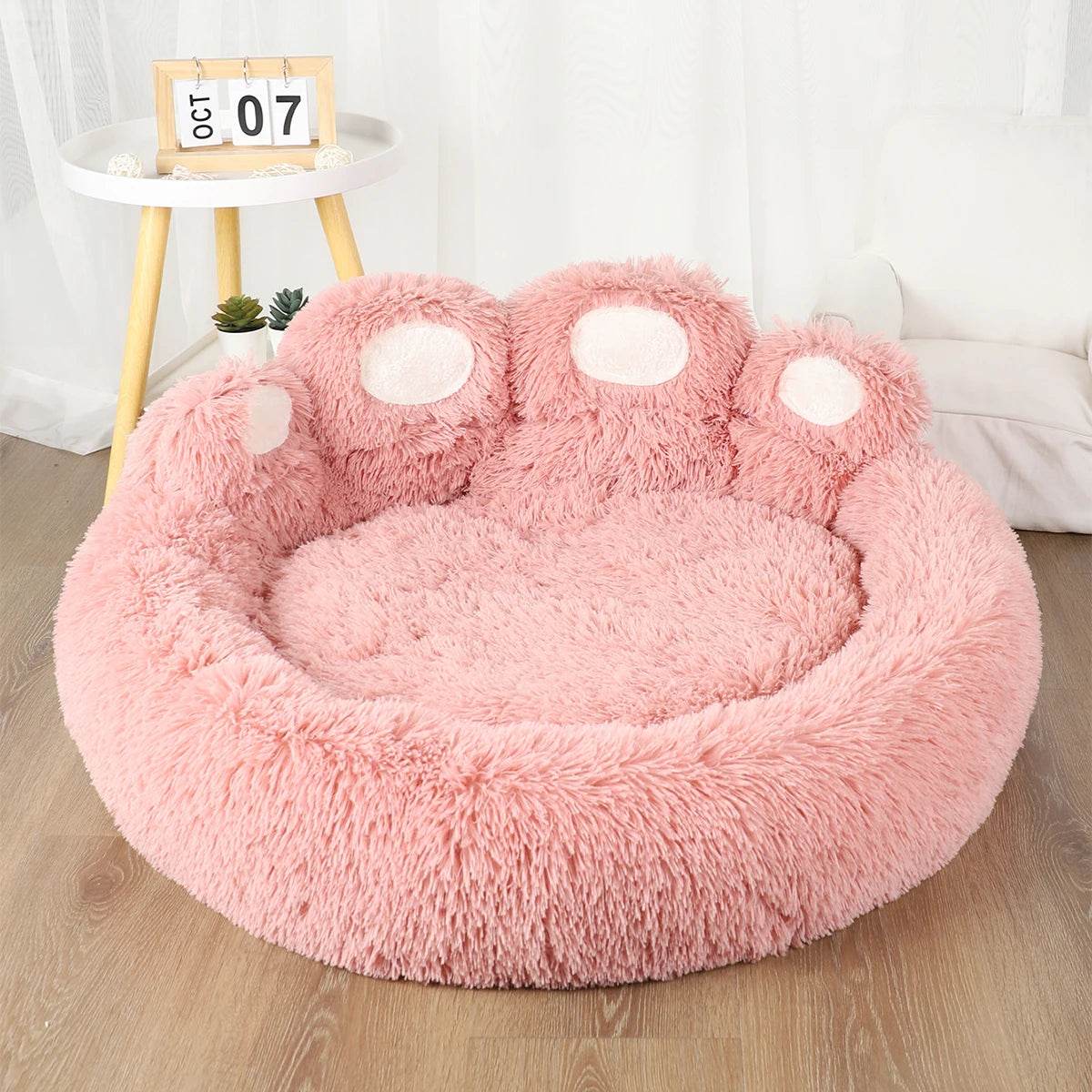 Big Paw Plush Pet Sofa Bed – Washable Dog &amp; Cat Bed with Calming Raised Edges (Small to XL)