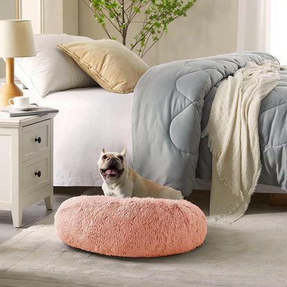 Cozy Donut Dog Bed: Anti-Anxiety &amp; Self-Warming Comfort