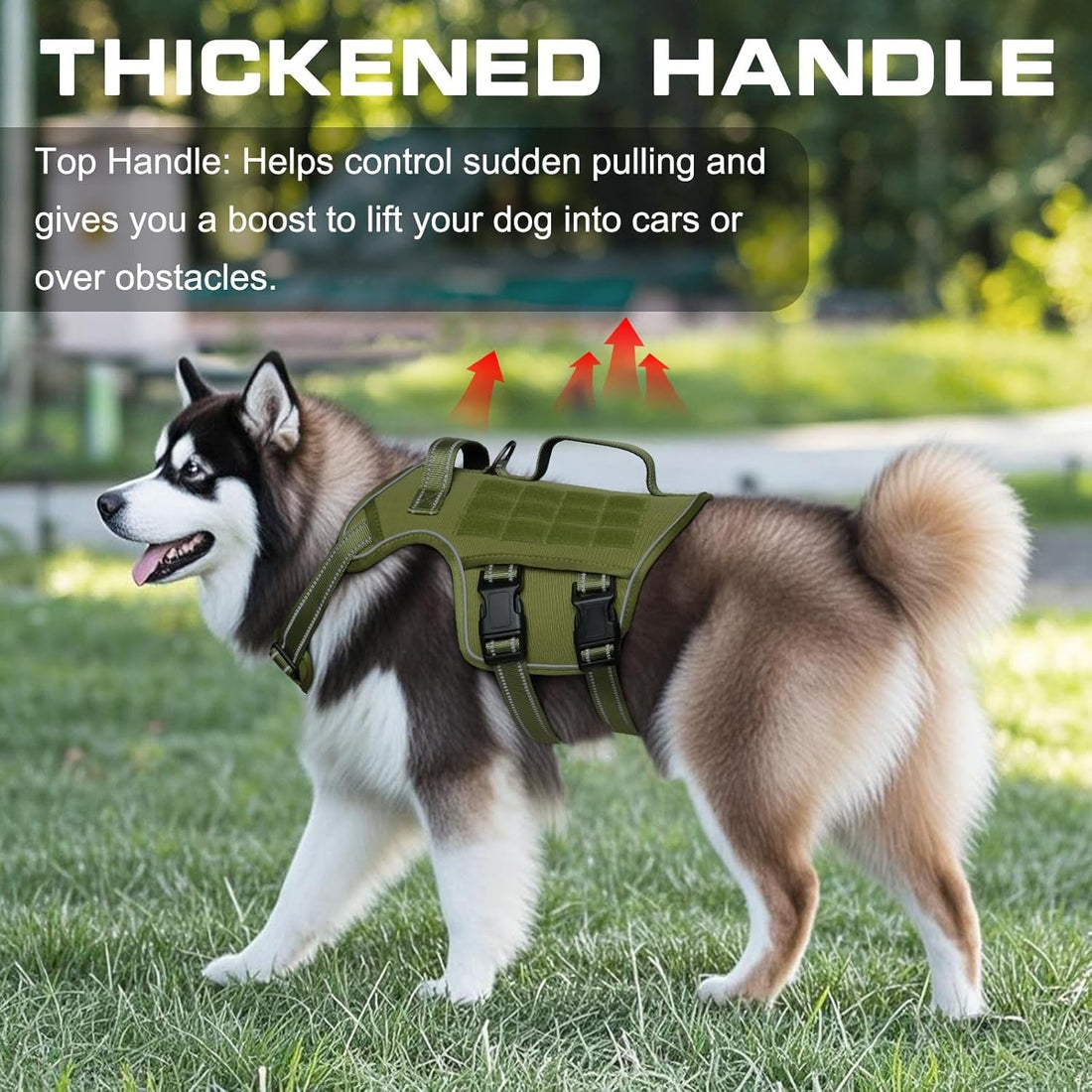 No Pull Tactical Dog Harness Heavy Duty Molle Vest for Medium to XLarge Dogs