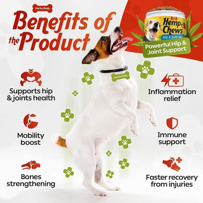Hemp Hip &amp; Joint Supplement for Dogs 120 Count Glucosamine