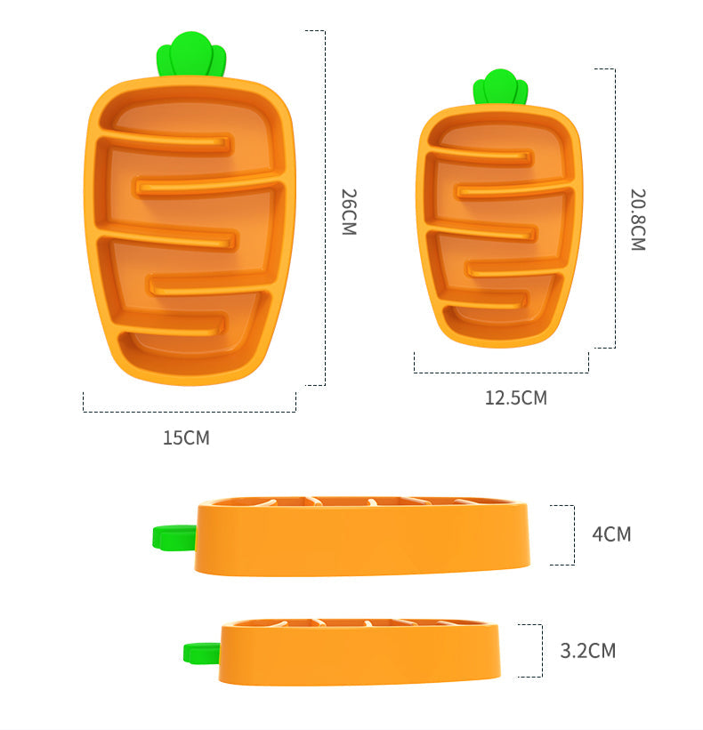 Slow Feeder Dog Bowl, Dog Food Bowl For Small &amp; Medium-Sized Dogs, Carrot Design Dog Bowls,Non-Slip Dog Slow Feeder Bowls, Pet Slow Feeder Bowl For Dry Wet Food