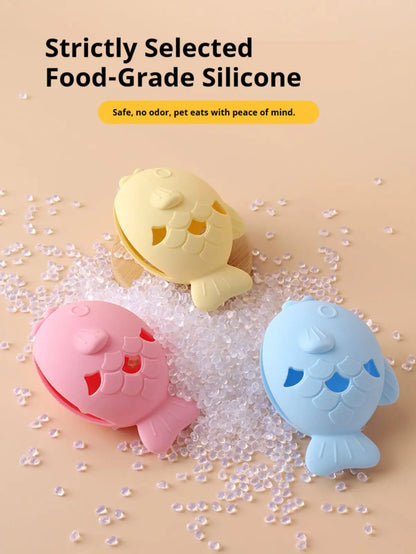 Fish Dog Treat Dispenser Silicone Slow Feeder Toy