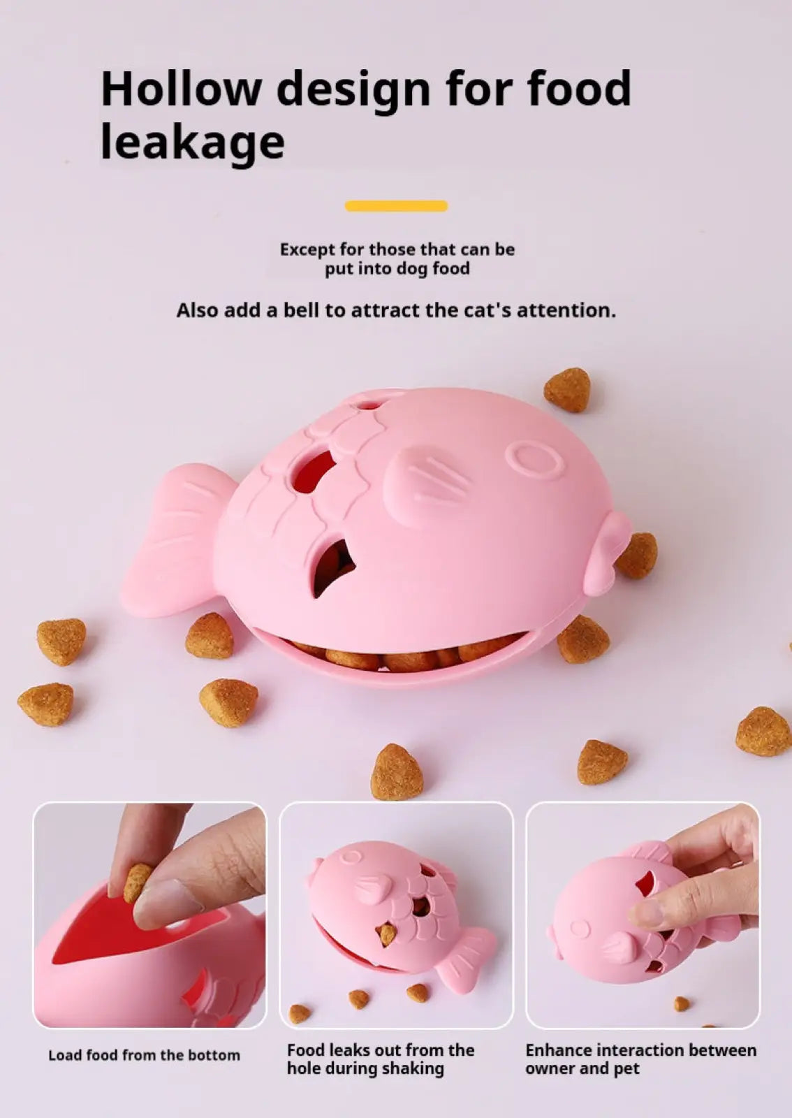 Fish Dog Treat Dispenser Silicone Slow Feeder Toy