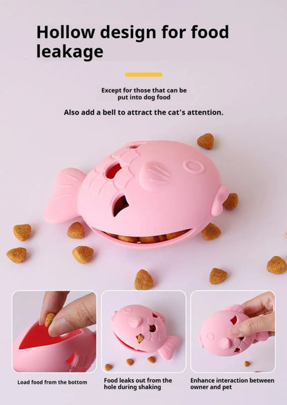 Fish Dog Treat Dispenser Silicone Slow Feeder Toy