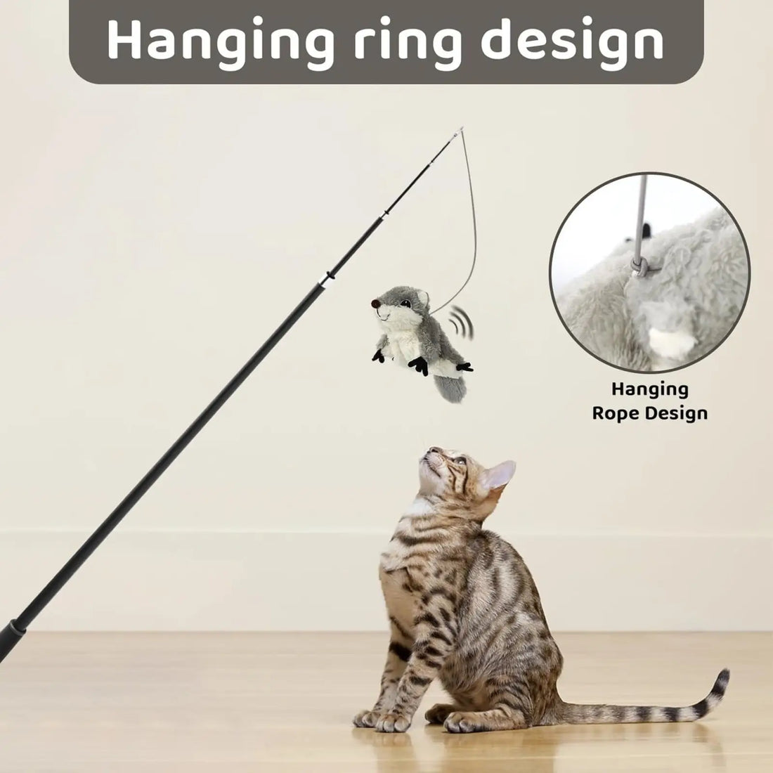 Flapping Squirrel Catnip Toy Rechargeable Cat Kicker