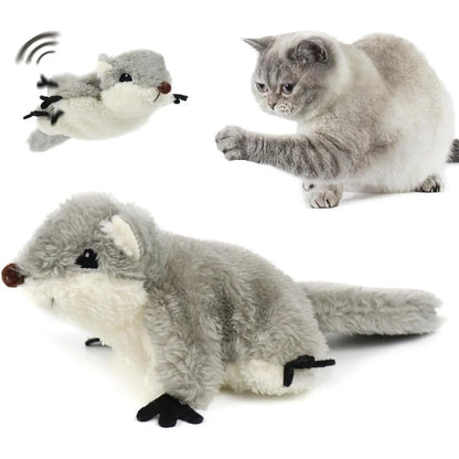 Flapping Squirrel Catnip Toy Rechargeable Cat Kicker