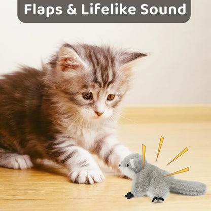 Flapping Squirrel Catnip Toy Rechargeable Cat Kicker