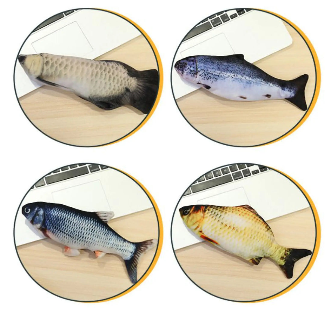 Flopping Fish Cat Toy Realistic Plush with Catnip 30cm