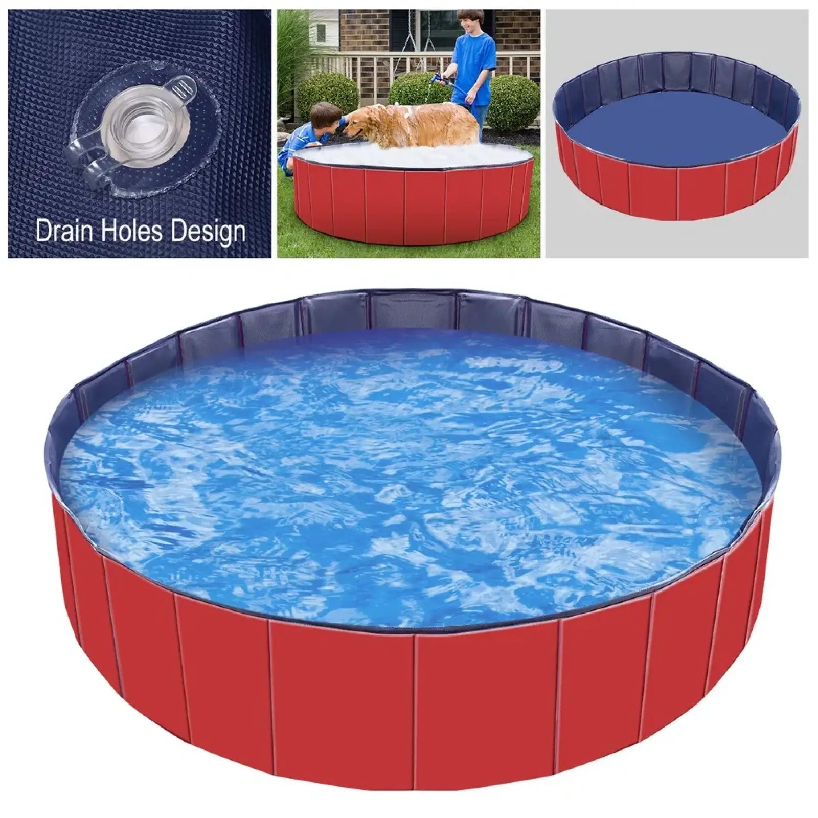 Foldable Pet Swimming Pool Pvc Dog Bathing Tub 63 Inch