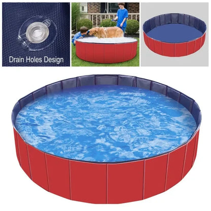 Foldable Pet Swimming Pool Pvc Dog Bathing Tub 63 Inch