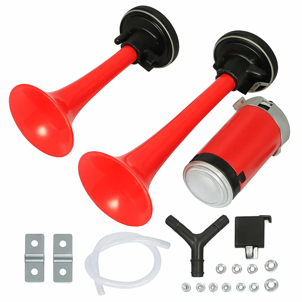 Air Horn Dual Trumpet Vehicle Alarm Kit for Cars