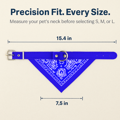 Adjustable Leather Pet Collar Triangle Bandana for Dogs