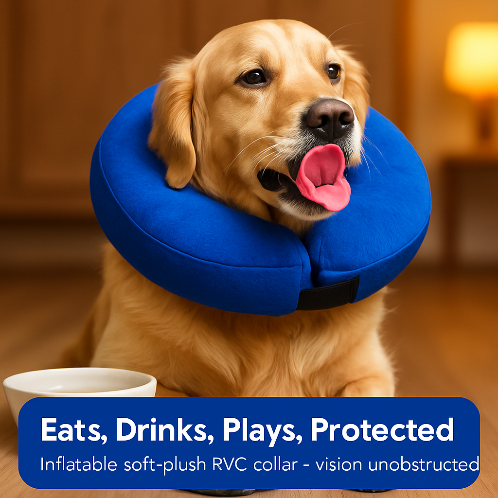 Inflatable Pet Collar for Wounds, Adjustable Comfort