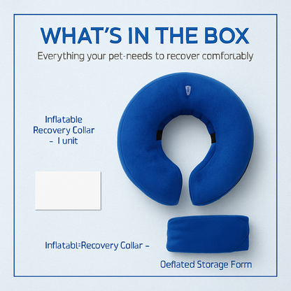 Inflatable Pet Collar for Wounds, Adjustable Comfort