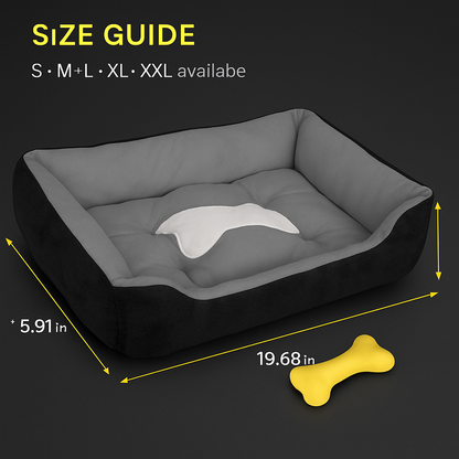 Dog Bed with Soft Fleece Cushion - Cozy &amp; Secure Rest