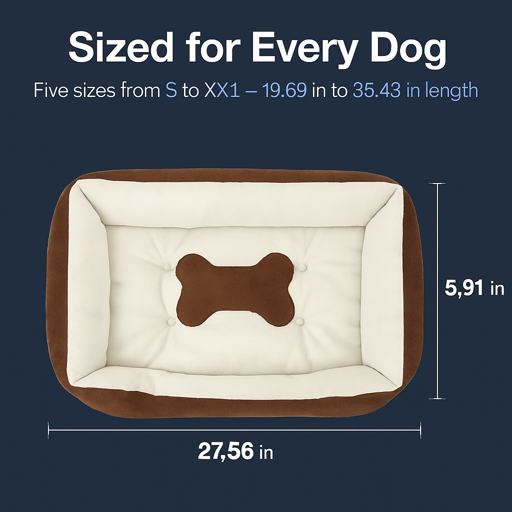 Dog Bed with Soft Fleece Cushion - Cozy &amp; Secure Rest