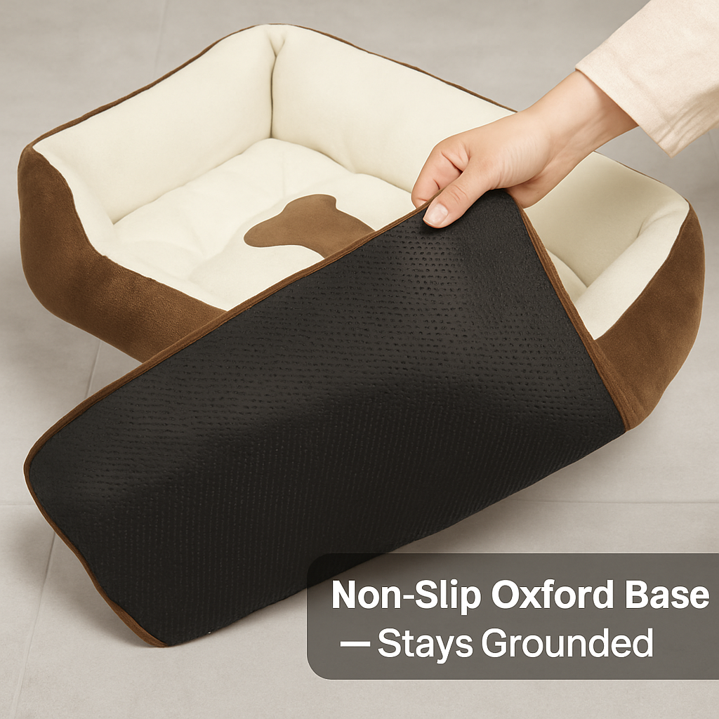 Dog Bed with Soft Fleece Cushion - Cozy &amp; Secure Rest