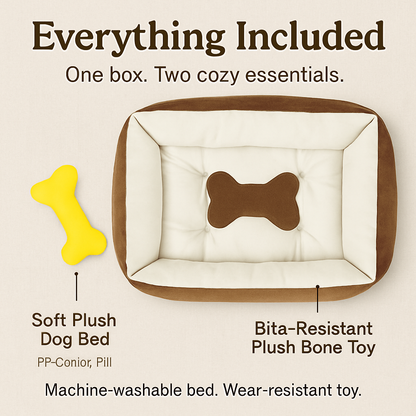 Dog Bed with Soft Fleece Cushion - Cozy &amp; Secure Rest