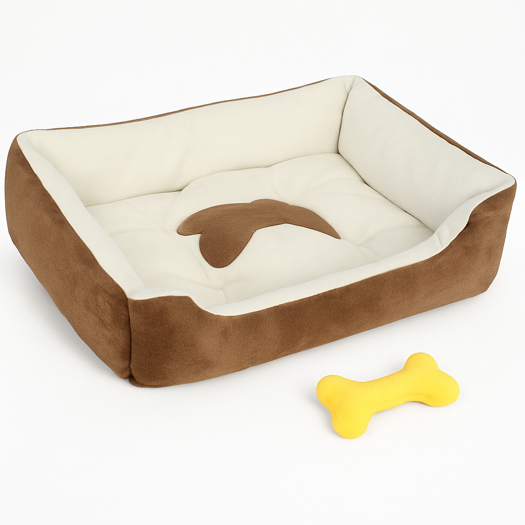 Dog Bed with Soft Fleece Cushion - Cozy &amp; Secure Rest