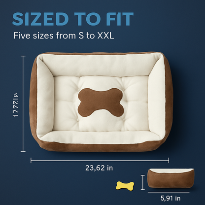 Dog Bed with Soft Fleece Cushion - Cozy &amp; Secure Rest
