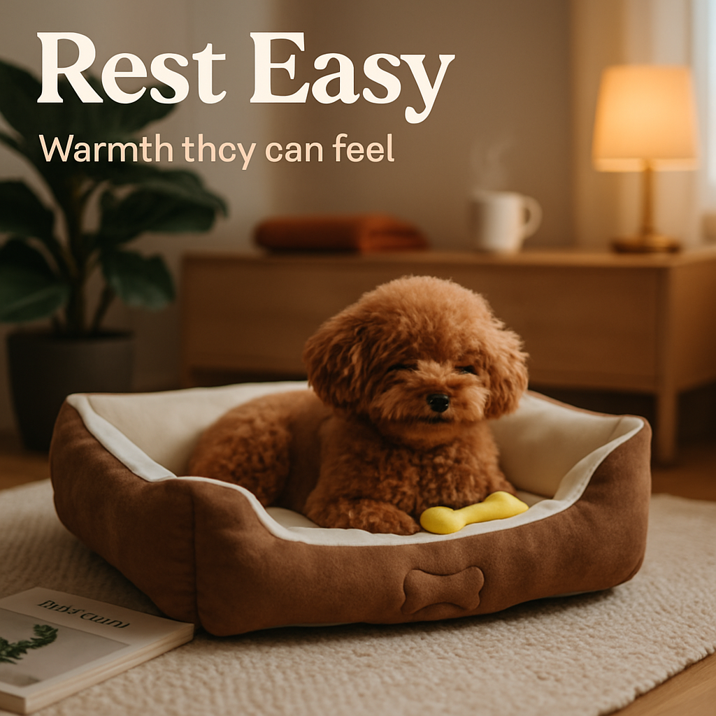 Dog Bed with Soft Fleece Cushion - Cozy &amp; Secure Rest