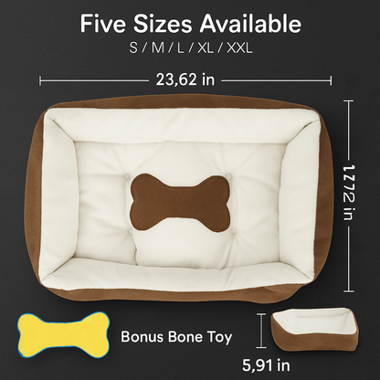 Dog Bed with Soft Fleece Cushion - Cozy &amp; Secure Rest