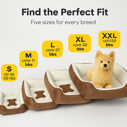Dog Bed with Soft Fleece Cushion - Cozy &amp; Secure Rest