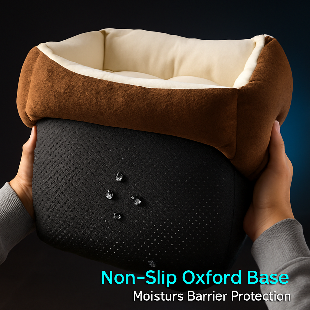 Dog Bed with Soft Fleece Cushion - Cozy &amp; Secure Rest